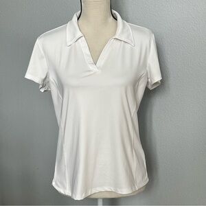 Marika Women's Cream Short Sleeve Polo Top